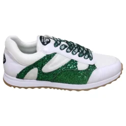 Women New York Jets Shoes & Socks^Women's Cuce White Glitter Sneakers
