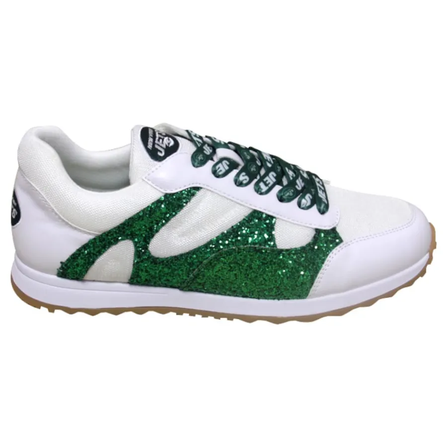 Women New York Jets Shoes & Socks^Women's Cuce White Glitter Sneakers