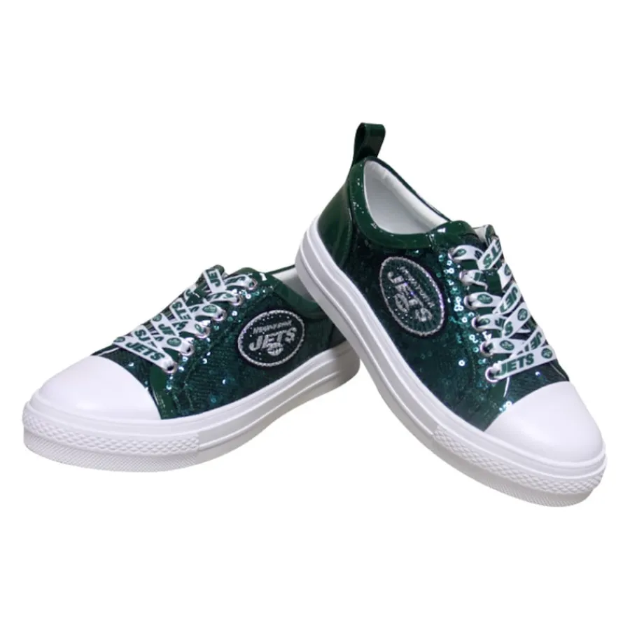 Women New York Jets Shoes & Socks^Women's Cuce Green Team Sequin Sneakers