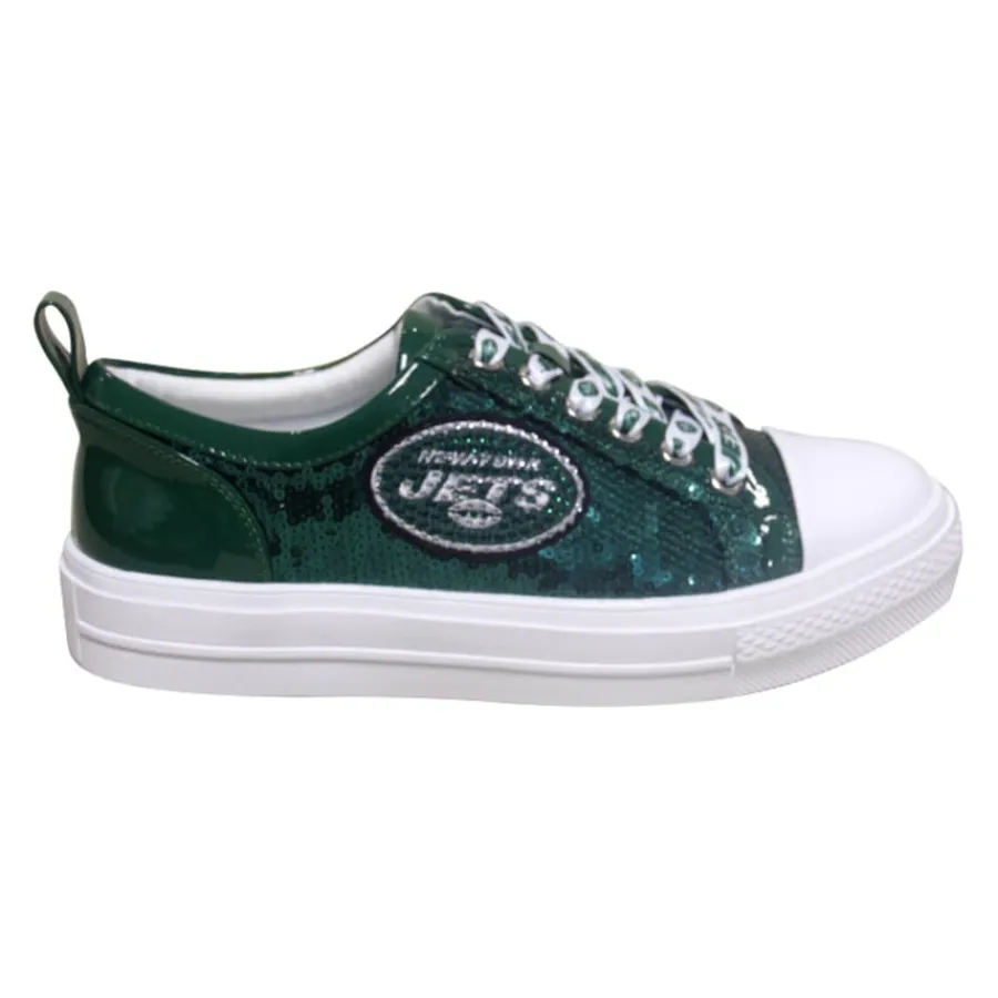 Women New York Jets Shoes & Socks^Women's Cuce Green Team Sequin Sneakers