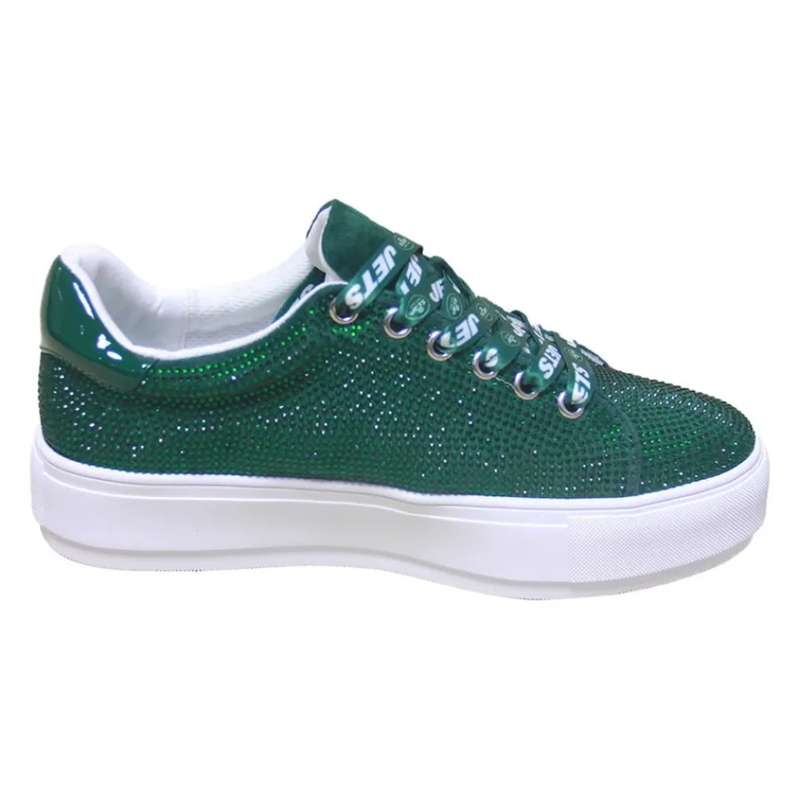 Women New York Jets Shoes & Socks^Women's Cuce Green Team Color Crystal Sneakers
