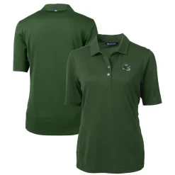 Women New York Jets Polos^Women's Cutter & Buck Hunter Green DryTec Virtue Eco Pique Recycled Polo