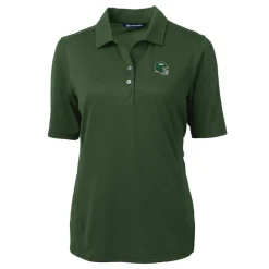 Women New York Jets Polos^Women's Cutter & Buck Hunter Green DryTec Virtue Eco Pique Recycled Polo