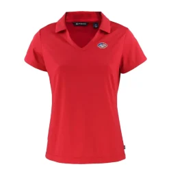 Women New York Jets Polos^Women's Cutter & Buck Red Daybreak Eco Recycled V-neck Polo