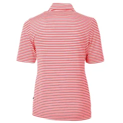 Women New York Jets Sweaters & Dress Shirts^Women's Cutter & Buck Red DryTec Virtue Eco Pique Stripe Recycled Polo