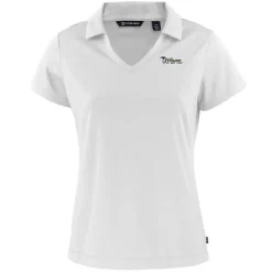 Women New York Jets Polos^Women's Cutter & Buck White Throwback Daybreak Eco Recycled V-Neck Polo