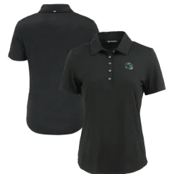 Women New York Jets Polos^Women's Cutter & Buck Black Helmet Coastline Epic Comfort Eco Recycled Polo