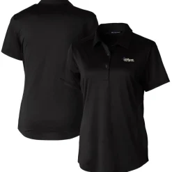Women New York Jets Polos^Women's Cutter & Buck Black Throwback Logo Prospect Textured Stretch Polo