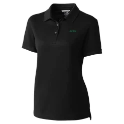 Women New York Jets Polos^Women's Cutter & Buck Black Primary Logo DryTec Advantage Tri-Blend Pique Polo