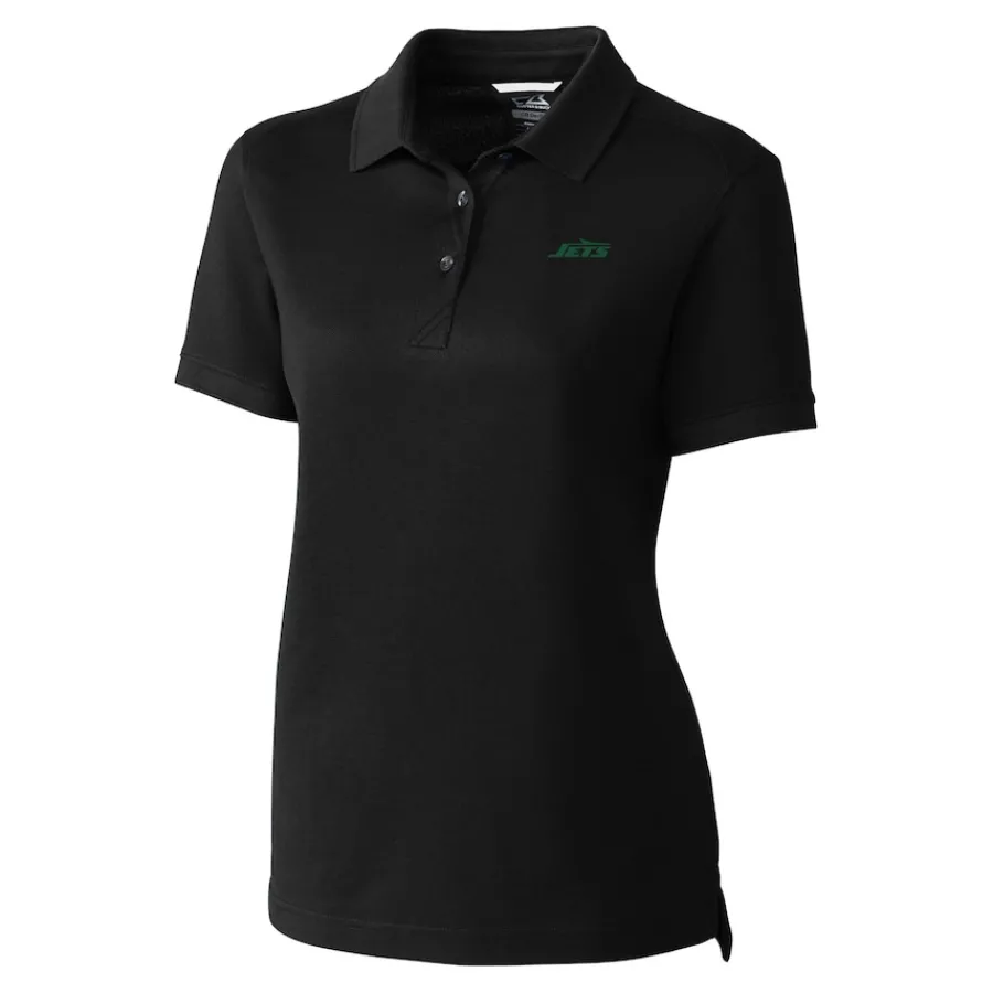 Women New York Jets Polos^Women's Cutter & Buck Black Primary Logo DryTec Advantage Tri-Blend Pique Polo