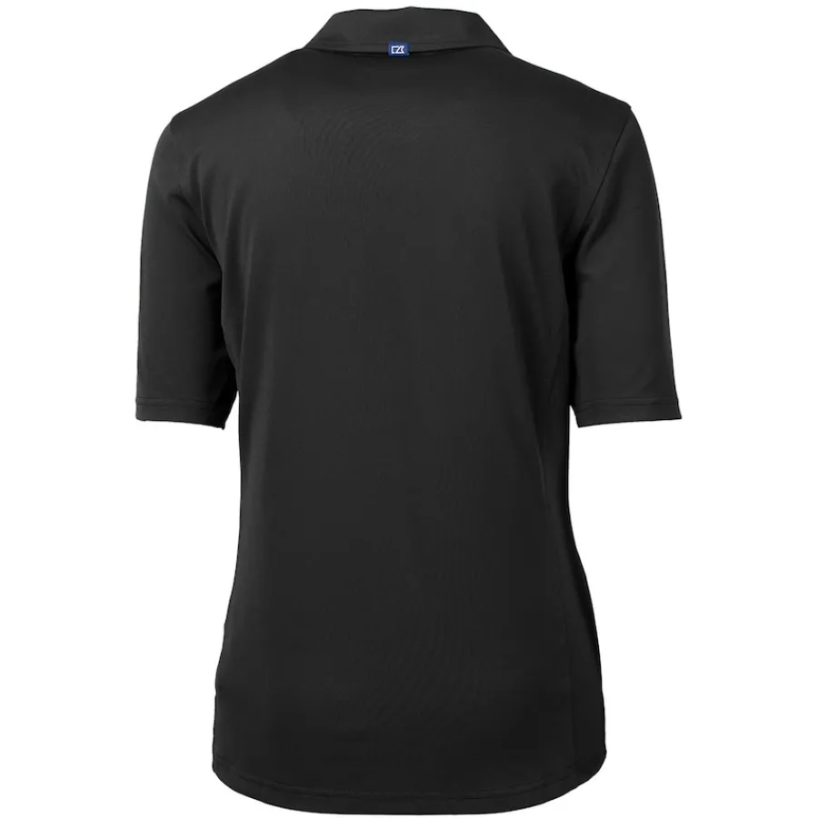 Women New York Jets Polos^Women's Cutter & Buck Black Throwback Logo Virtue Eco Pique Recycled Polo