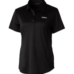 Women New York Jets Polos^Women's Cutter & Buck Black Throwback Logo Prospect Textured Stretch Polo