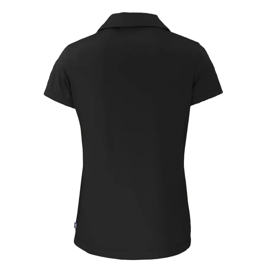 Women New York Jets Polos^Women's Cutter & Buck Black Primary Logo Daybreak Eco Recycled V-Neck Polo
