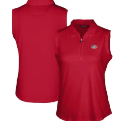 Women New York Jets Polos^Women's Cutter & Buck Cardinal Forge DryTec Stretch Sleeveless Polo