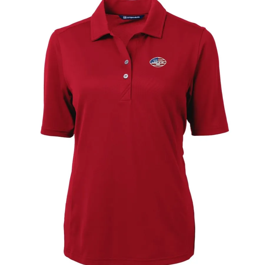 Women New York Jets Polos^Women's Cutter & Buck Cardinal Virtue Eco Pique Recycled Polo