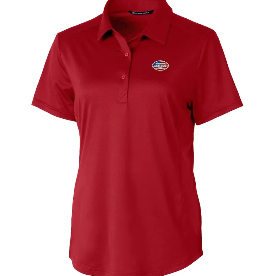 Women New York Jets Polos^Women's Cutter & Buck Cardinal Americana Prospect Textured Stretch Polo