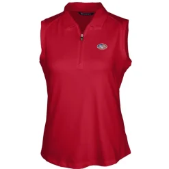 Women New York Jets Polos^Women's Cutter & Buck Cardinal Forge DryTec Stretch Sleeveless Polo