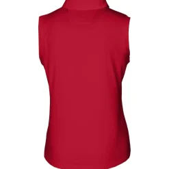 Women New York Jets Polos^Women's Cutter & Buck Cardinal Forge DryTec Stretch Sleeveless Polo