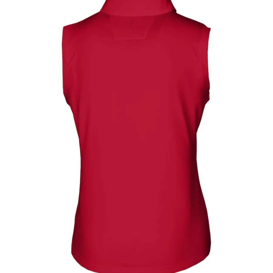 Women New York Jets Polos^Women's Cutter & Buck Cardinal Forge DryTec Stretch Sleeveless Polo