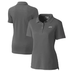 Women New York Jets Polos^Women's Cutter & Buck Gray Monochromatic Logo DryTec Advantage Tri-Blend Pique Polo