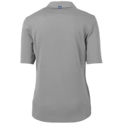 Women New York Jets Polos^Women's Cutter & Buck Gray Throwback Logo Virtue Eco Pique Recycled Polo