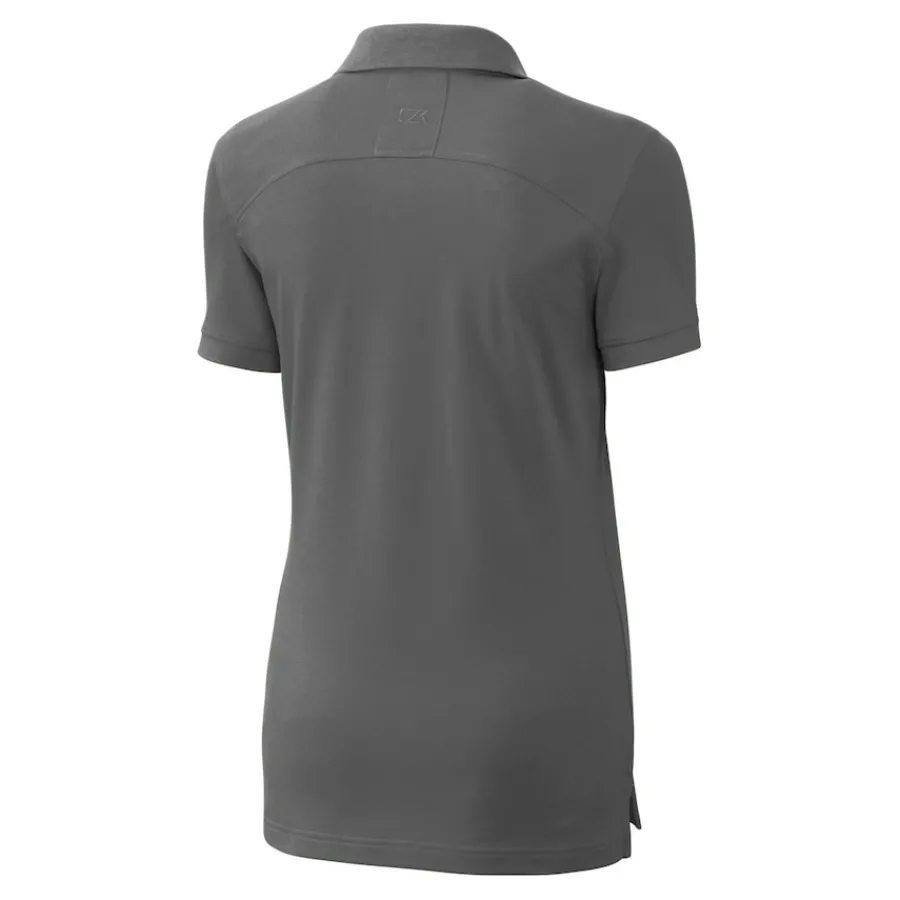 Women New York Jets Polos^Women's Cutter & Buck Gray Monochromatic Logo DryTec Advantage Tri-Blend Pique Polo