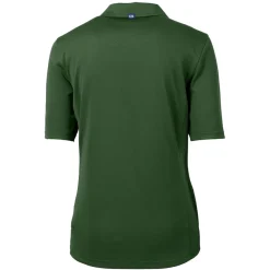 Women New York Jets Polos^Women's Cutter & Buck Green Throwback Logo Virtue Eco Pique Recycled Polo