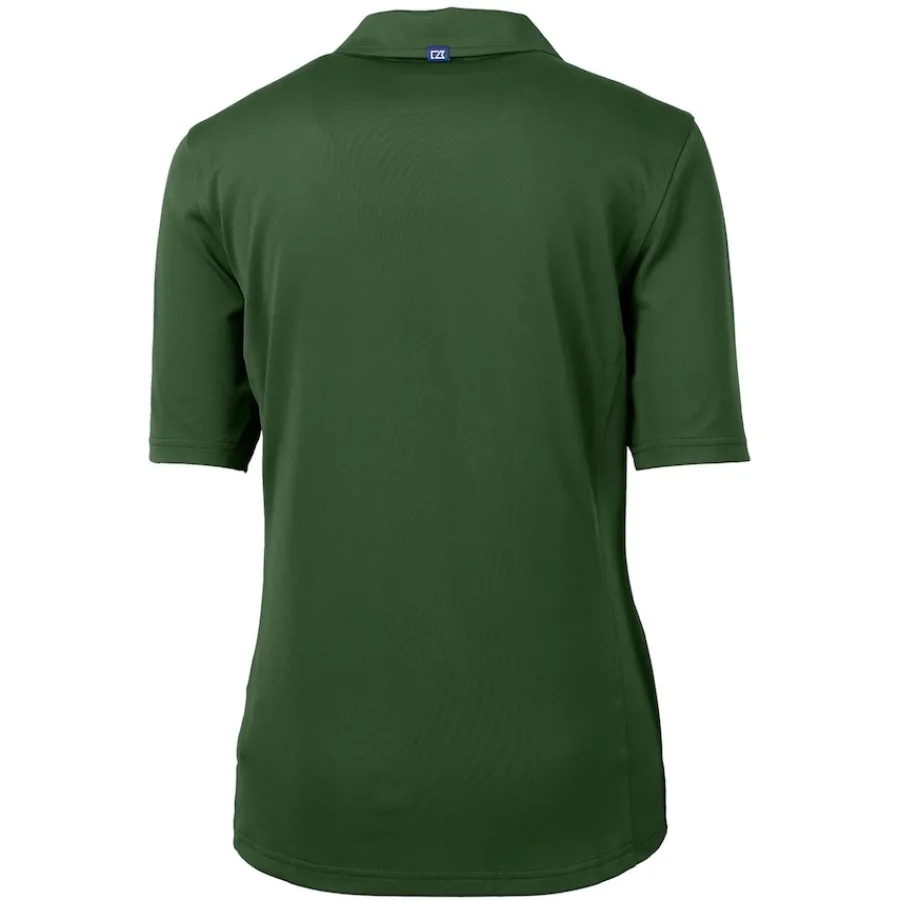 Women New York Jets Polos^Women's Cutter & Buck Green Throwback Logo Virtue Eco Pique Recycled Polo