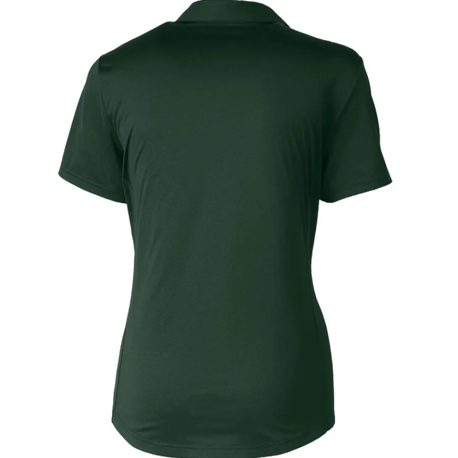 Women New York Jets Polos^Women's Cutter & Buck Green Throwback Logo Prospect Textured Stretch Polo