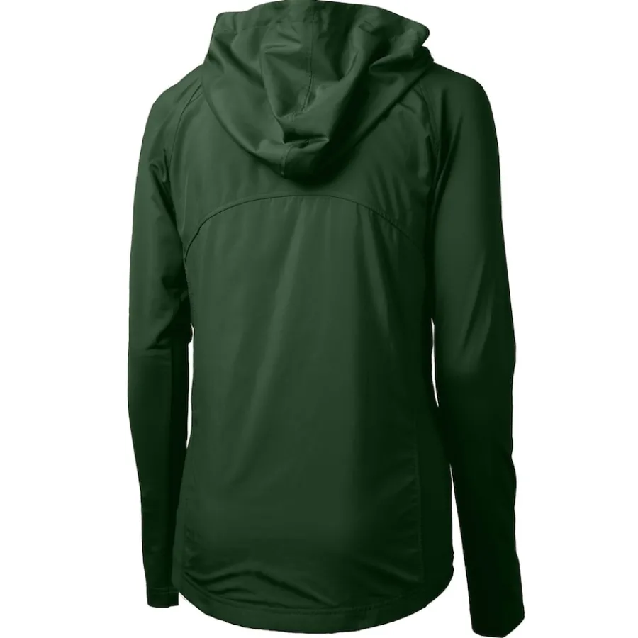 Women New York Jets Jackets^Women's Cutter & Buck Green Adapt Eco Knit Stretch Hybrid Full-Zip Jacket