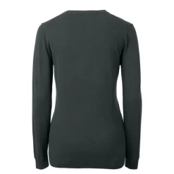 Women New York Jets Sweaters & Dress Shirts | Sweaters^Women's Cutter & Buck Heather Charcoal Throwback Logo Lakemont Tri-Blend V-Neck Sweater