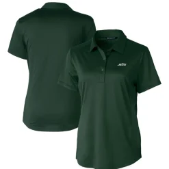 Women New York Jets Polos^Women's Cutter & Buck Hunter Green Primary Logo Prospect Eco Textured Stretch Recycled Polo
