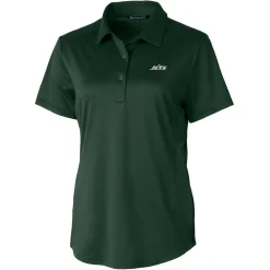 Women New York Jets Polos^Women's Cutter & Buck Hunter Green Primary Logo Prospect Eco Textured Stretch Recycled Polo