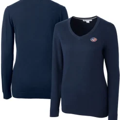Women New York Jets Sweaters & Dress Shirts | Sweaters^Women's Cutter & Buck Navy Lakemont Tri-Blend V-Neck Sweater