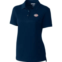 Women New York Jets Polos^Women's Cutter & Buck Navy Advantage DryTec Tri-Blend Pique Polo