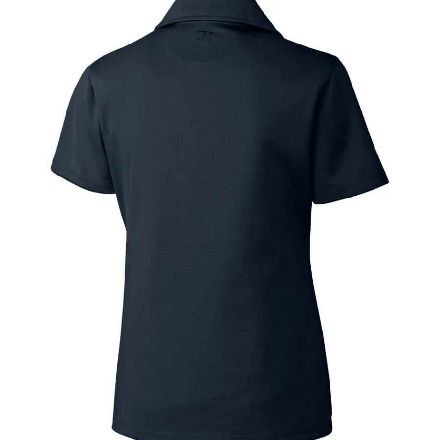Women New York Jets Polos^Women's Cutter & Buck Navy Genre DryTec Textured Polo