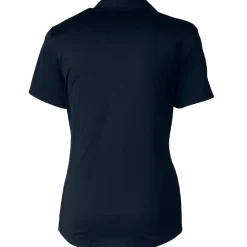 Women New York Jets Polos^Women's Cutter & Buck Navy Americana Prospect Textured Stretch Polo