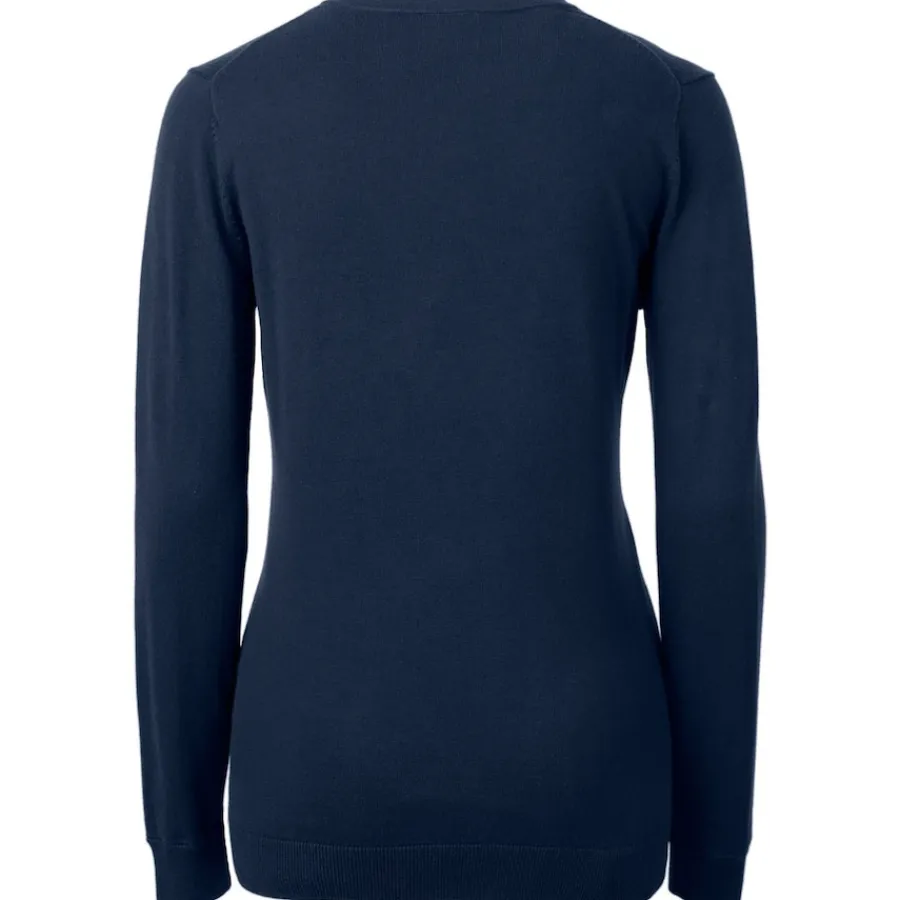 Women New York Jets Sweaters & Dress Shirts | Sweaters^Women's Cutter & Buck Navy Lakemont Tri-Blend V-Neck Sweater