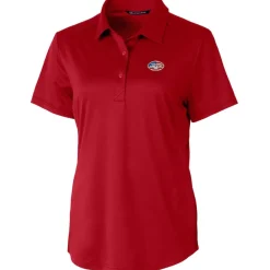 Women New York Jets Polos^Women's Cutter & Buck Red Americana Prospect Textured Stretch Polo