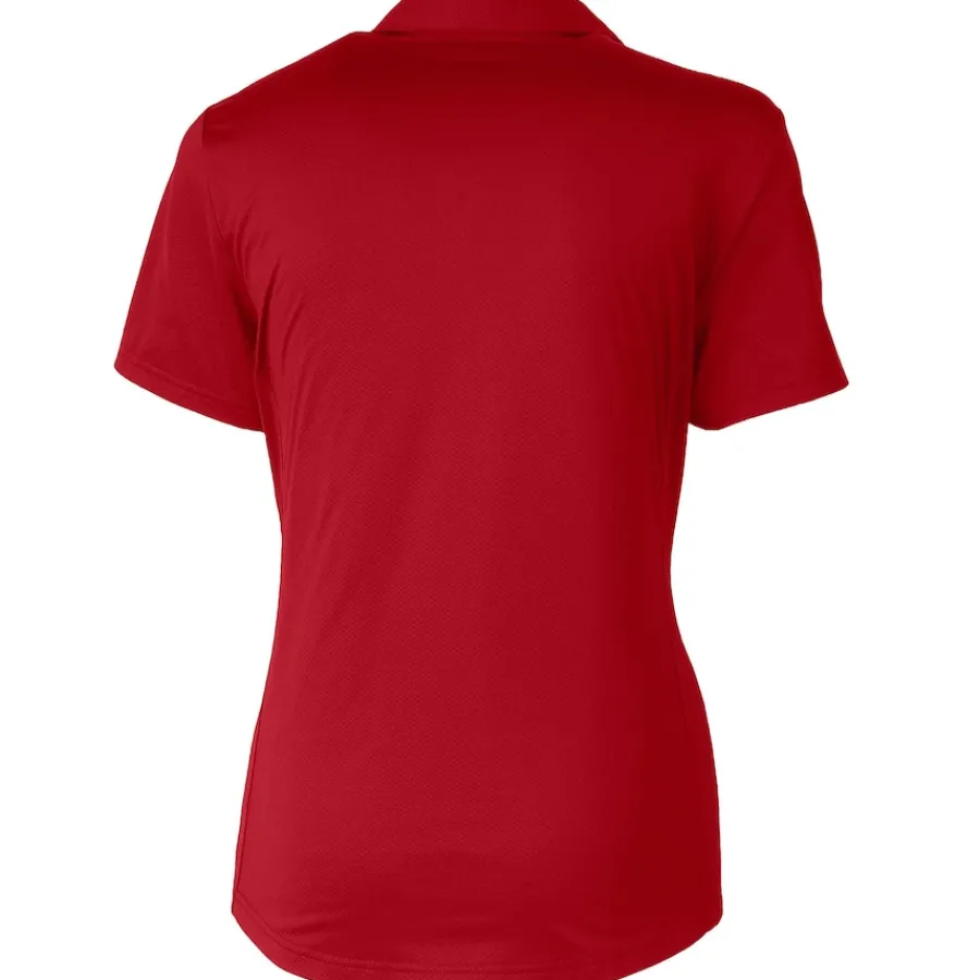Women New York Jets Polos^Women's Cutter & Buck Red Americana Prospect Textured Stretch Polo