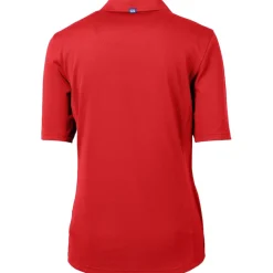 Women New York Jets Polos^Women's Cutter & Buck Red Virtue Eco Pique Recycled Polo