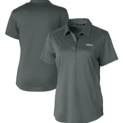 Women New York Jets Polos^Women's Cutter & Buck Steel Throwback Logo Prospect Textured Stretch Polo