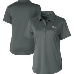 Women New York Jets Polos^Women's Cutter & Buck Steel Throwback Logo Prospect Textured Stretch Polo