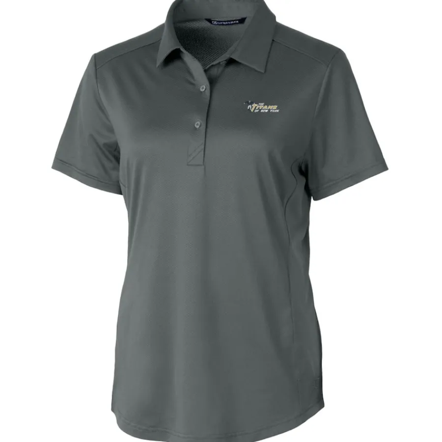 Women New York Jets Polos^Women's Cutter & Buck Steel Throwback Logo Prospect Textured Stretch Polo