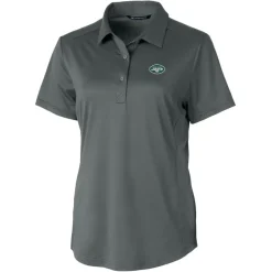 Women New York Jets Polos^Women's Cutter & Buck Steel Prospect Textured Stretch Polo