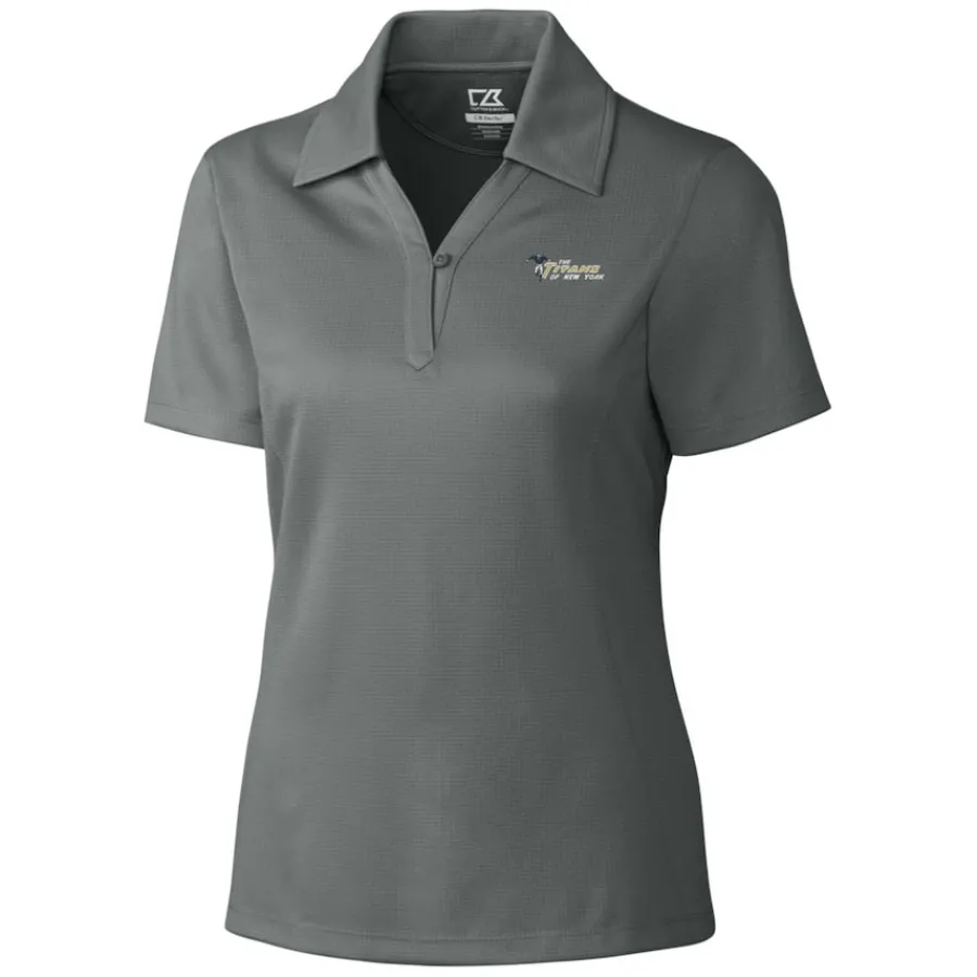 Women New York Jets Polos^Women's Cutter & Buck Steel Throwback Logo Genre DryTec Textured Polo