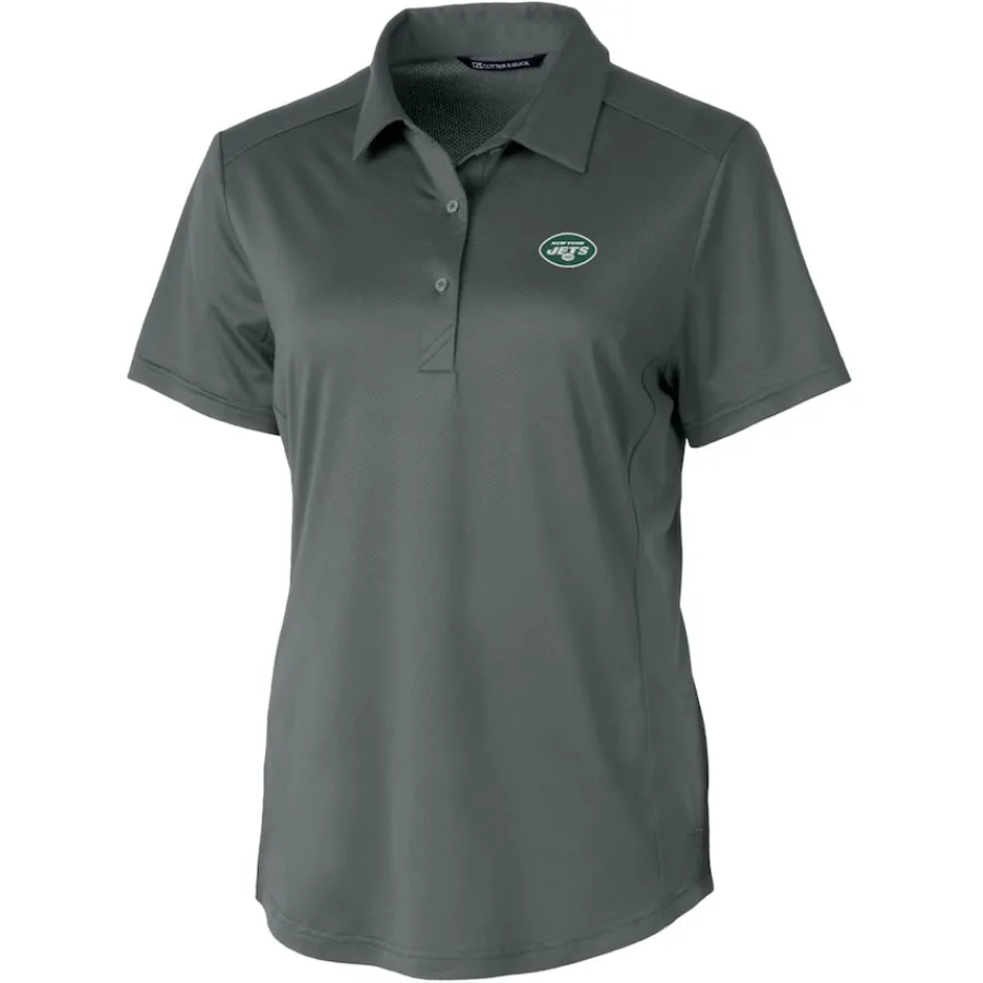 Women New York Jets Polos^Women's Cutter & Buck Steel Prospect Textured Stretch Polo