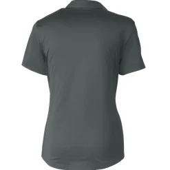 Women New York Jets Polos^Women's Cutter & Buck Steel Throwback Logo Prospect Textured Stretch Polo