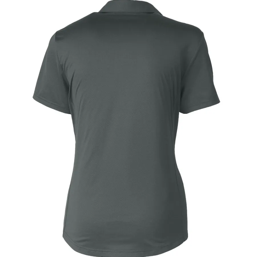Women New York Jets Polos^Women's Cutter & Buck Steel Throwback Logo Prospect Textured Stretch Polo