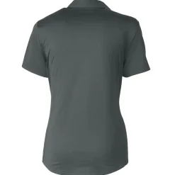 Women New York Jets Polos^Women's Cutter & Buck Steel Prospect Textured Stretch Polo